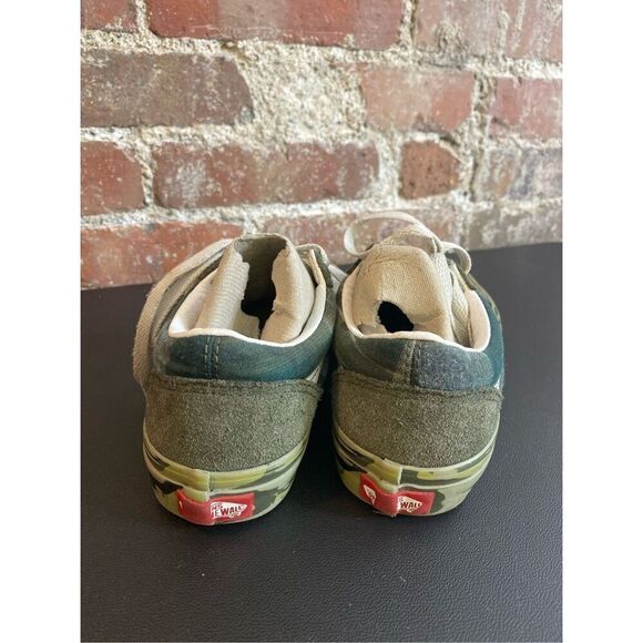 Kids VANS Off The Wall Green Camouflage Size 2.5 - Picture 4 of 8